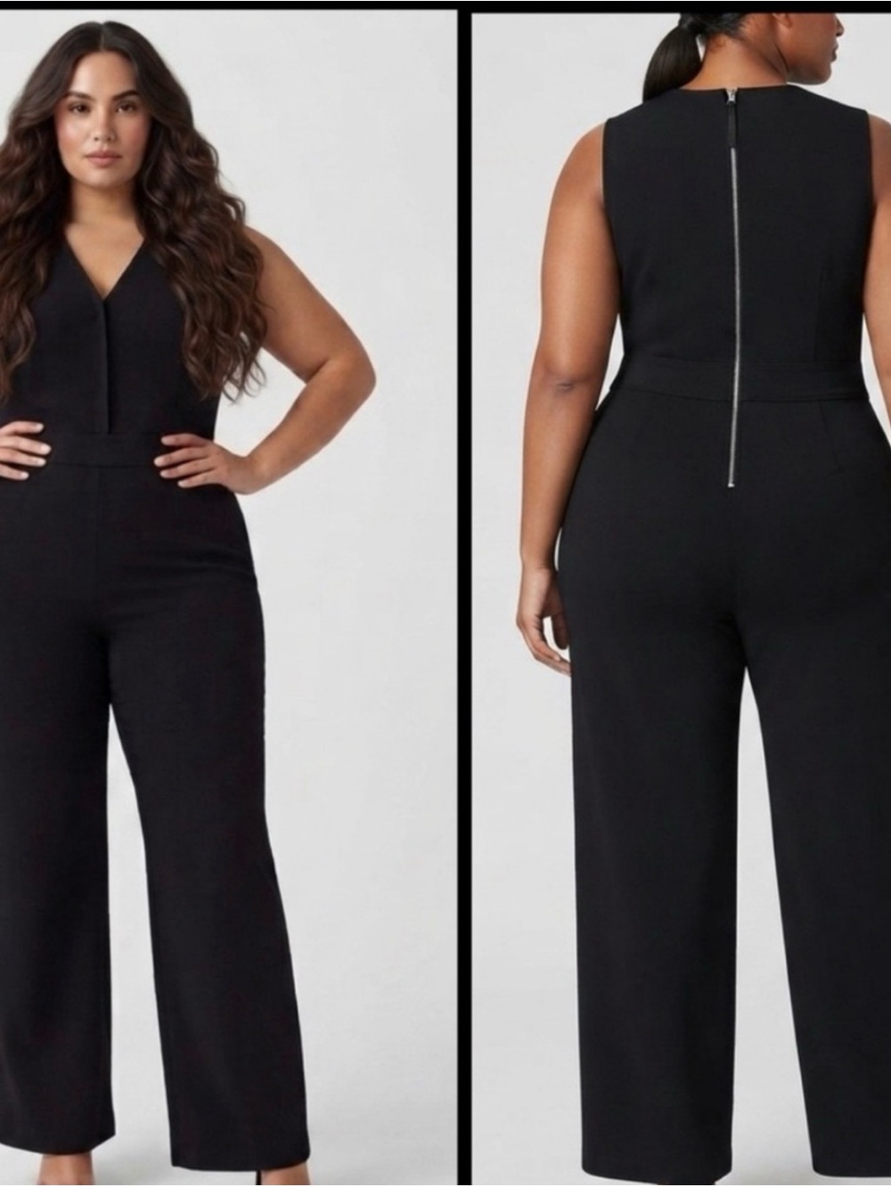 SPANX The Perfect Jumpsuit Black V-Neck Sleeveless Jumpsuit Size 3X Petite